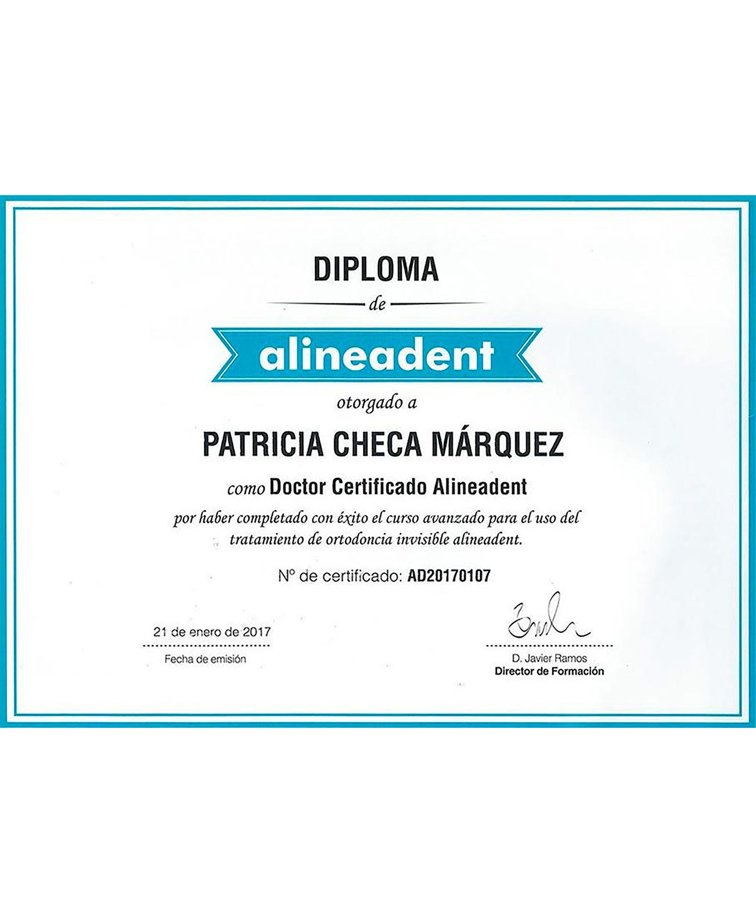 Diploma Dra. Patricia Checa Márquez